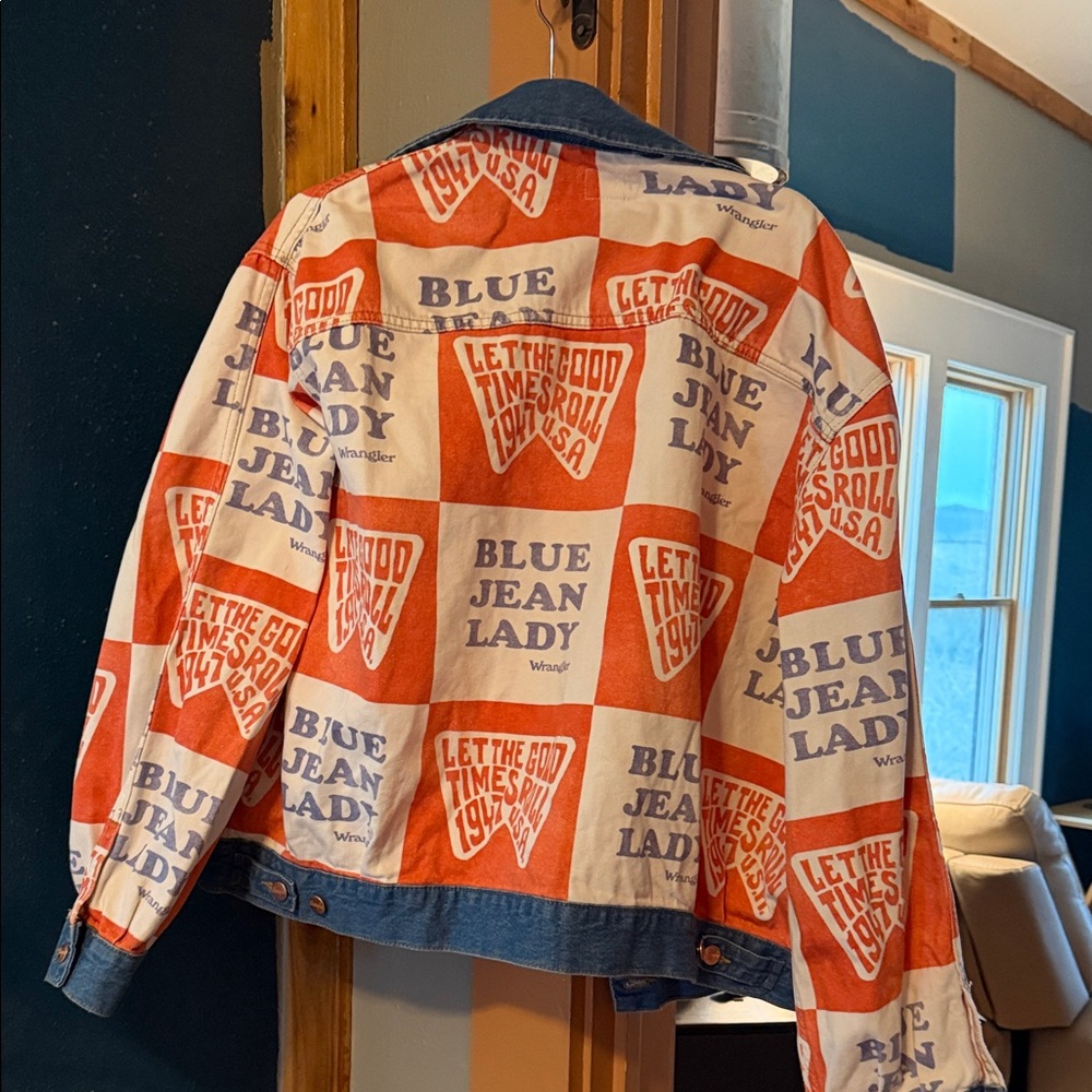 Wrangler Red and Blue Graphic Denim Jacket